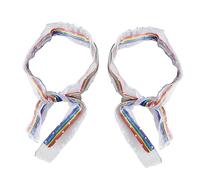 FRCOLOR Rainbow Hair Band Set of 2 Mesh Lace Headdress Beautiful Head Wrap One Size Fits