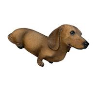 FRCOLOR Realistic Dachshund Dog Statue Resin Decorative Garden Ornament