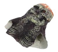 FRCOLOR Realistic Full Head Skull Mask with Movable Jaw Soft Breathable Latex Monster Cosplay Accessory for Adults Terrifying Halloween Costume for Masquerade and Horror Parties