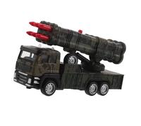 FRCOLOR Realistic Military Alloy Car Model with Functional Rocket Launcher Friction-powered Pull Back Vehicle for Metal Miniature Army Fighting Vehicle for Interactive Play and Collectors