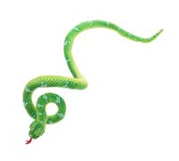 FRCOLOR Realistic Plush Snake Medium Green Soft Animal Plush for Halloween Party Prank Decoration and Jungle Themed Fun