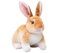 FRCOLOR Realistic Sitting Brown Bunny Plush Soft Stuffed Rabbit Animal for and Babies Decorative Easter