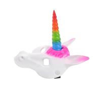 FRCOLOR Realistic Unicorn Mask PU Foam Halloween Animal Head Mask for Mardi Gras Party Costume in Vibrant Colors Fun Unique Masquerade Accessory for Adults