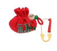 FRCOLOR Red 1 Mini Lucky Bag Drawstring Pouch Treat Bags Chinese Brocade Style Compact Convenience Safer Storage for Nursery Drawers and Diaper Keepsake for Newborn Memorabilia and Fetal