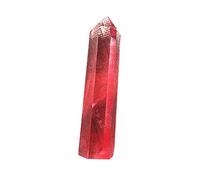 FRCOLOR Red Crystal Melting Stone Crystal Column for Healing and Decorative Purposes As Hexagonal Point Stone for Treatment