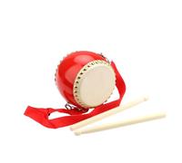 FRCOLOR Red Hand Drum Percussion for Sturdy Musical Drum with Drumsticks Early Music Education Instrument for Boys for Rhythm Practice and Stage Performance