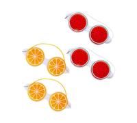 FRCOLOR Relaxation Eye Patch Set 4pcs Fruit Modeling Ice Compress Eye Mask for Sleep and Light Blocking