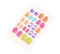 FRCOLOR Removable Kids Fake Nails 2 Boxes Press on Nail Set Non-toxic Reusable Artificial Fingernails for Children with Jelly Glue Suitable for Little Girls Color Assorted style