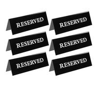 FRCOLOR Reserved Signs Tabletop Reservation Signs Acrylic for Restaurant Tables 6pcs Black Minimalist and Elegant Not Easy to Break and Clearly Printed, for Weddings and Bars