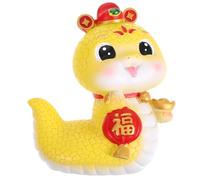 FRCOLOR Resin Snake Piggy Bank Feng Shui Coin Bank for Wealth and Prosperity Snake Figurine Money Saving Box Artistic Home Decoration for Chinese Year Success