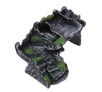 FRCOLOR Resin Turtle Basking Platform Small Tank Dock with Hideout Shelter Sunbathing Rock for Turtles Tortoises Reptiles Amphibians Aquarium Habitat Versatile Resting Protection Spot