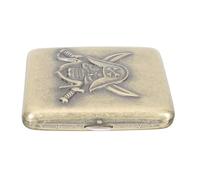 FRCOLOR Retro Embossed Alloy Cigarette Case 20-Slot Portable Metal Storage Box with Pirate Design for Men Tobacco Accessories