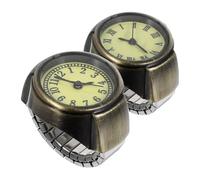 FRCOLOR Retro Finger Ring Watches Set 2PCS Vintage Adjustable Couple Watches Elastic Band Stylish Novelty Design for Men and Women Casual Fashion Accessory