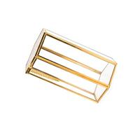 FRCOLOR Retro Hexagon Makeup Brush Holder and Organizer Copper Makeup Brush Storage Box 10.5x10.5x17cm for Dressing Room Vanity