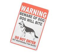 FRCOLOR Retro Metal Beware Dog Warning Sign Garden Wall Decor with Eye-catching Warning Symbol for Bars Homes Parks Lawns