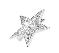 FRCOLOR Retro Star Brooch Pin Alloy Lapel Pin with Rhinestones for Clothes Jackets and Coats Fashionable Multi-use Star-shaped Brooch Accessory for Suits Shirts Bags and Hats