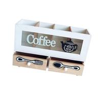 FRCOLOR Retro Two-Layer Coffee Storage Box with Synthetic Material, Easy to Use Desktop Organizer for Living Room Table Or Shopping Mall, Nordic Style Design