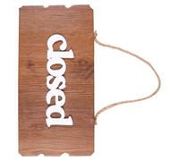 FRCOLOR Retro Wooden Hanging Board 9.43x8.25x0.39in Double-sided Open Closed Decorative Hanging Board Safe Good Prompting Effect for Clothing Store Bar