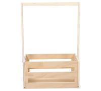 FRCOLOR Retro Wooden Storage Hamper with Handle for Nursery Display, Easy Assembly and Convenient Cleaning, Beige Classic Wood Grain Finish Storage Bin for Newborns and Everyday Nursery