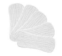 FRCOLOR Reusable Cotton Diaper Liners Comfortable Fit 5pcs Soft Breathable Material in White for Newborns and Babies for Travel and Home Use