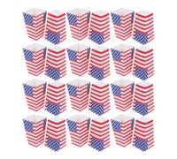 FRCOLOR Reusable Foldable Paper Popcorn Boxes for Independence Day Party Decorations 36 Pcs Reusable Foldable Paper Popcorn Boxes with Vibrant American Flag Design and Large-scale Events
