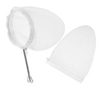 FRCOLOR Reusable Thai Tea Strainer Bag with Stainless Steel Handle and Fine Cotton Mesh 3pcs Tea Filters for Home Extract Essence and Coffee
