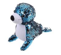 FRCOLOR Reversible Sequin Ocean Animals Plush Sea Lion Soft Stuffed for Boys and Sensory Sparkling Mermaid Theme Present