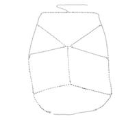 FRCOLOR Rhinestone Body Chain Swimwear Chains The Beach Summer Jewelry Chain for Women Rhinestone Chain Silver Alloy