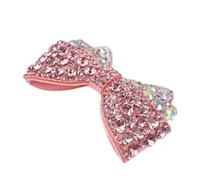 FRCOLOR Rhinestone Bow Shoe Clips Pink Removable Bowknot Shoe Charms Elegant Decorative Accessories Hand Sewn Material for Women for Bridal Wedding Party and Casual Wear