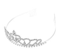 FRCOLOR Rhinestone Bridal Crown Headpiece with Comb Silver Wedding Tiara for Women Birthday Party Hair Accessory
