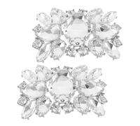 FRCOLOR Rhinestone Shoe Clips Removable Sparkling Charms for Women Wedding Party Decorative Shoe Buckles High Heels Clips