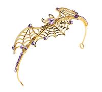 FRCOLOR Rhinestone Spider Web Headband Gothic Metal Tiara Crown for Halloween Cosplay Party Women Lightweight Spider Hairband with Intricate Web Design Festival Costume Hair Accessory