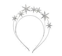 FRCOLOR Rhinestone Star Crown Headband Star Tiara Bridal Wedding Princess Pageant Queen Crown Christmas Headband (Silver)