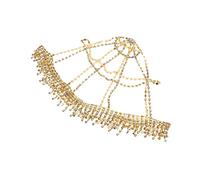 FRCOLOR Rhinestone Tiara Headpiece for Bride Bridal Headchain Tassel for Hen Party Wedding Guest Hair Accessories