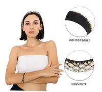 FRCOLOR Rhinestone Wide Hair Hoop Headband Festive Hair Accessories for Women Beaded Headband for Wedding for Bridal Headdress