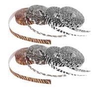 FRCOLOR Ribbon and Giraffe Dairy Cow Patterns Package Decoration for 8pcs Animal Print 3/8 Inch X 5 Yard Polyester Knot Friendly Decorative Ribbon Rolls Tiger, Zebra Craft Projects