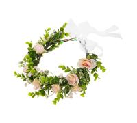 FRCOLOR Romantic Dog Flower Collar Wedding Wreath Accessory Removable Floral Bow Tie for Puppies Photo Props Pet Ceremony Enhances Wedding Atmosphere Elegant Light Pink Design