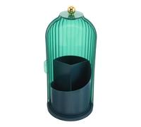 FRCOLOR Rotating Makeup Brush Bucket Covered Storage Rack Organizer for Vanity Brush Holder Lid