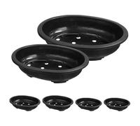 FRCOLOR round Planter Bowls with Drainage Holes Practical Small Plant Pots 6pcs for Plants and Bonsai for Balcony and Flower Garden Nursery Production