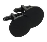 FRCOLOR Round Polished Metal Cufflinks Men’s Shirt Accessory Stainless Steel Business Cuff Buttons Double-sided Brushed Design Suitable for Formal and Office Wear