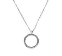 FRCOLOR Round Stainless Steel Locket Pendant 25Mm Openable Bezel with Chain for Memory Keepsakes Photo Frame DIY Jewelry Making and Pet Hair Memorial Necklace