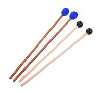 FRCOLOR Rubber and Wool Yarn Marimba Mallets with Storage Bag Smooth Polished Percussion Sticks for Marimba Xylophone Adults and Students Professional Rhythm Instrument Accessories