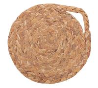 FRCOLOR Rustic Woven Straw Placemat with Heat Insulation and Can be Hung Features, round Khaki Decorative Place Mat Suitable for Dining Table and Restaurants