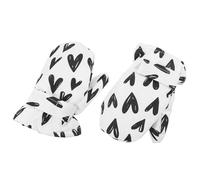 FRCOLOR ’S Waterproof Ski Gloves L Size Thickened Fleece-Lined Warm Mittens with Heart Pattern for 4-6 Years Old Outdoor Winter Sports