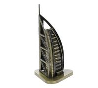 FRCOLOR Sailing Hotel Model Dubai Souvenir Statues Elegant 3d Art Stainless Steel Collectible with Shape Creative Design for Living Rooms and Bedrooms