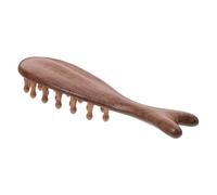 FRCOLOR Sandalwood Massage Comb Wooden Scalp Massager Wide Teeth for Hair Care Whale Design Head Massage Tool for Scalp Relaxation and Dread Styling