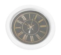 FRCOLOR Scale Mini Clock Figurine White Glossy Finish Modern Style Decorative Clock Adornment for Doll House Furniture