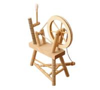 FRCOLOR Scale Mini Sewing Machine Wooden Dollhouse Furniture Vintage Hand Reeling Model for DIY Crafting and Micro Landscape Accessories