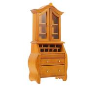 FRCOLOR Scale Miniature Wooden Bookshelf Dollhouse Furniture Prop for Pretend Play Compact and Tiny Bookcase for Micro Scene Decoration and Collectible