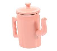 FRCOLOR Scale Pink Water Kettle with Lid and Handle Realistic Mini Kitchen Accessory for Doll House Decoration and Craft Display